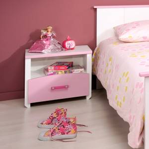 Jugendzimmer-Set Biotiful (4-teilig) Bett, Kleiderschrank, Kommode und Nachtisch - Dekor weiß/rosa