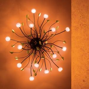 Wandlamp Adina 15 lichtbronnen - Florentijns - staal, gesatineerd glas - roestkleurig, wit