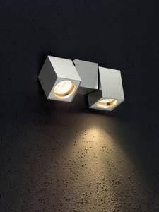 Wandlamp Cub 2 lichtbronnen - vierkant, draaibaar - aluminium