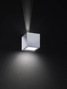 Wandlamp Cub aluminium - zilverkleurig - 1 lichtbron