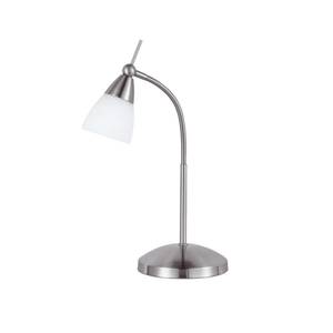 Bureaulamp Pino 1 lichtbron - met touchdimmer - draai- en kantelbaar - metaal, glas - chroomkleurig, wit