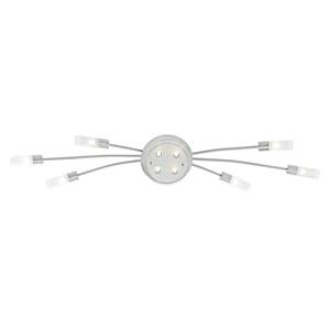 Plafonnier Tiana 10 ampoules, moderne - Métal / Verre satiné - Chrome, blanc