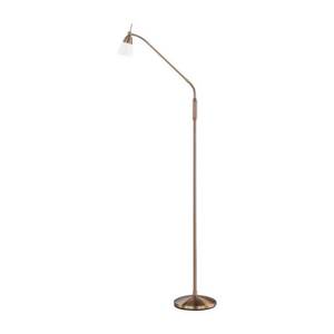 Lampada da terra Pino A 1 luce Con regolatore di luminosità Girevole e orientabile Metallo/Vetro ottone/Bianco