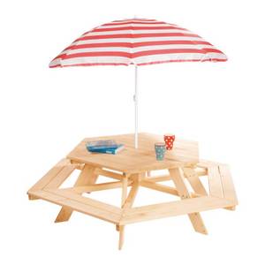 Set sedie e tavolo per bambini Nicki Beige - Legno massello - 162 x 50 x 162 cm