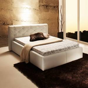 Gestoffeerd bed Plainesville kunstleer - Wit - 140 x 200cm