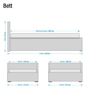 Gestoffeerd bed Plainesville kunstleer - Wit - 140 x 200cm