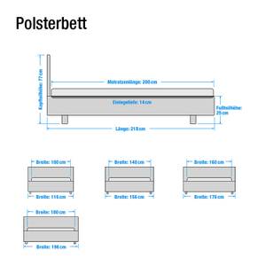 Gestoffeerd bed Sandra kunstleer - Wit - 140 x 200cm