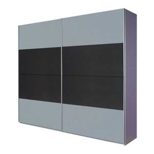 Armoire à portes coulissantes Quadra I Aluminium brossé / Gris métallisé - 181 x 210 cm