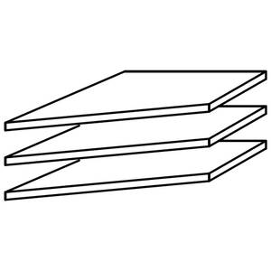 Inlegplank van 39cm voor hoekkast (3-del voor hoekkast (3-delige set)