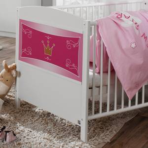 Sparset Kate (3-teilig) Babybett, Wickelkommode & Kleiderschrank Weiß/Rosa