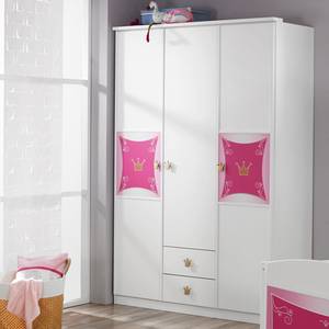 Sparset Kate (3-teilig) Babybett, Wickelkommode & Kleiderschrank Weiß/Rosa