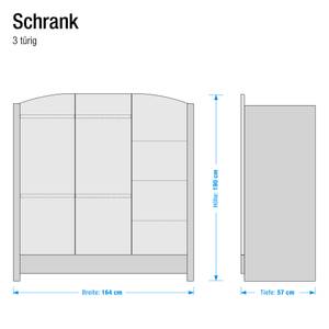 Kleiderschrank Rock Star Weiß/Grau  - 2-türig