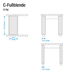 C-Fußblende Medford (2-teilig) passend für Medford Schreibtisch - Holz, Metall  - Kernbuche
