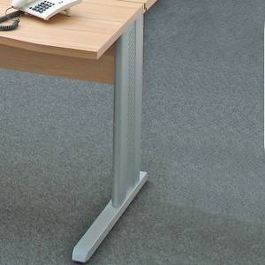 C-Fußblende Medford (2-teilig) passend für Medford Schreibtisch - Holz, Metall - Metall, alufarbig