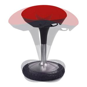 Bürohocker Sitness 20 Kunstfaser / Aluminium - Rot / Schwarz - Rot