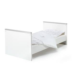 Babybett Eco Pinie-Silber Dekor/Weiß - mit Umbauseiten