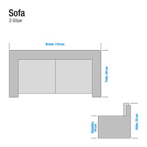 Sofa Brighton (2-Sitzer) Kunstleder Schwarz