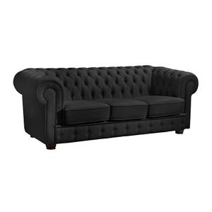 Sofa Brighton (3-Sitzer) I Echtleder Schwarz