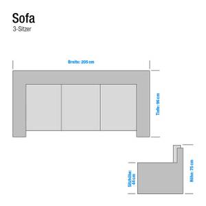 Sofa Brighton (3-Sitzer) I Echtleder Schwarz