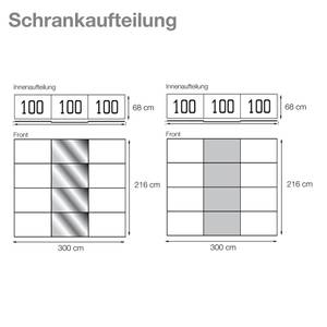 Schuifdeurkast Four You I wit spiegelglas