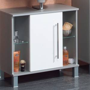 Waschbeckenunterschrank Ponza- Weiß Grau - Weiß - Holzwerkstoff - 65 x 64 x 31 cm
