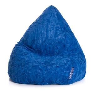 Pouf poire Fluffy L Peluche tissée - Bleu