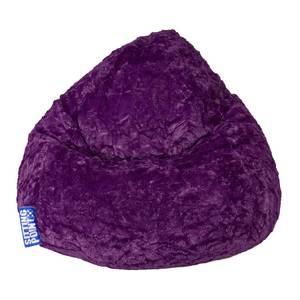 Pouf poire Fluffy L Peluche tissée - Aubergine