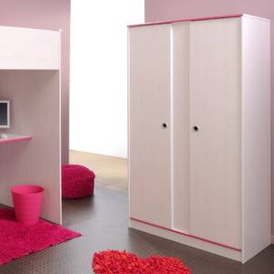 Kledingkast Smoozy (roze of blauw) draaibare zijkanten - wit - gelakt - 2-deurs