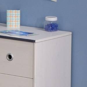 Commode Smoozy (roze of blauw) draaibare randen - wit gelakt