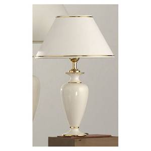 Lampada da tavolo Delia Bianco Oro Ceramica paralume bianco/con bordatura oro Altezza: 37cm