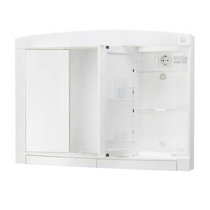 Armoire avec miroir Swing Blanc - Verre - Matière plastique - 76 x 58 x 18 cm