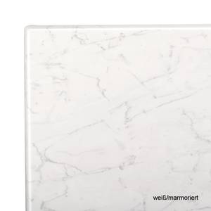 Tisch Sunset (120 x 80 cm) - Stahl/Werzalit - Weiß/Marmoriert