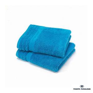 Linge de toilette Tom Tailor Turquoise - Serviette (lot de 2) - 50 x 100 cm