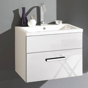 Badezimmerset Victoria (3-teilig) - inklusive Waschbecken 60cm - weiß Hochglanz