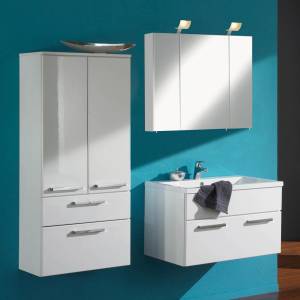 Salle de bain Victoria II Avec vasque 80 cm - Blanc brillant