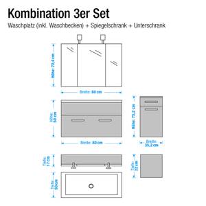 Badezimmerset Victoria Hochglanz Weiß - 3er-Set