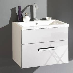 Meuble lavabo Victoria Avec vasque - Blanc brillant - 60 cm