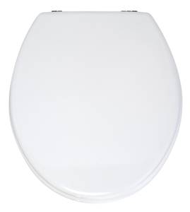 Lunette de WC au style rétro Blanc - Bois manufacturé - Métal - 38 x 41 cm