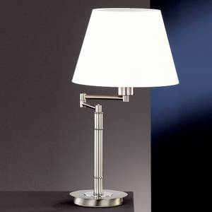 Lampe Wiesbaden Argenté - Blanc - Métal - Textile - Hauteur : 53 cm
