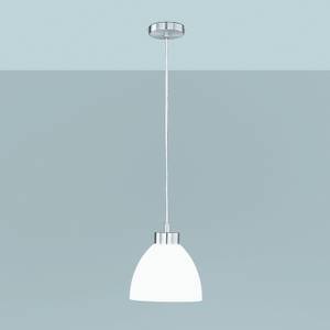 Hanglamp Clara met 1 lichtbron - mat nikkel - opaalwit mat glas