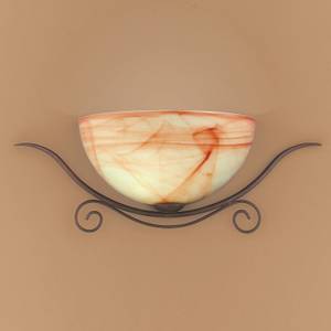Wandleuchte Lacchino rostfarbig, Glas ananasfarbig/braun - 1-flammig