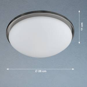 Plafondlamp Combi mat nikkel - Diameter lampenkap: 28 cm