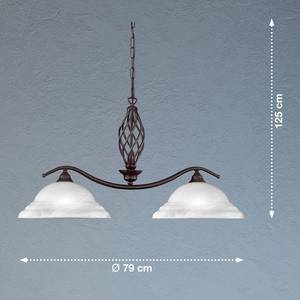 Hanglamp Siena 2 lichtbronnen - roestkleurig, albastkleurig - wit
