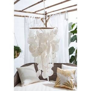 Suspension Coquillage Blanc - Bois/Imitation - Hauteur : 45 cm