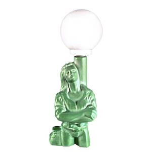 Lampe de bureau Dallas Vert - Céramique - Pierre - Hauteur : 38 cm