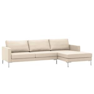 Ecksofa Portobello Echtleder Echtleder Gad: Creme - Breite: 251 cm - Longchair davorstehend rechts