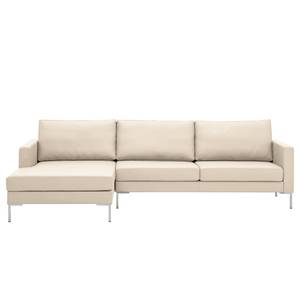 Ecksofa Portobello Echtleder Echtleder Gad: Creme - Breite: 251 cm - Longchair davorstehend links