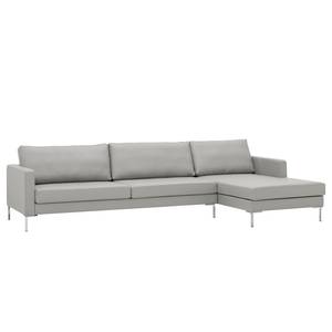 Ecksofa Portobello Echtleder Echtleder Gad: Grau - Breite: 293 cm - Longchair davorstehend rechts