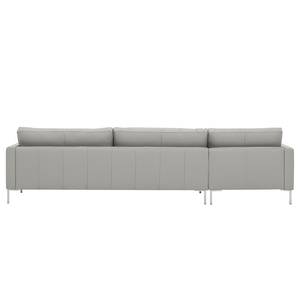 Hoekbank Portobello echt leer Echt leer Gad: Grijs - Breedte: 293 cm - Longchair vooraanzicht links