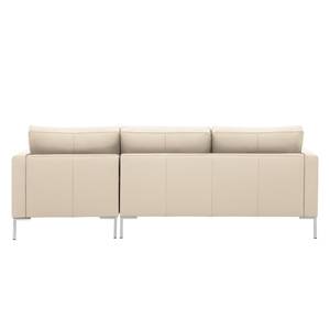 Ecksofa Portobello Echtleder Echtleder Gad: Creme - Breite: 207 cm - Longchair davorstehend rechts